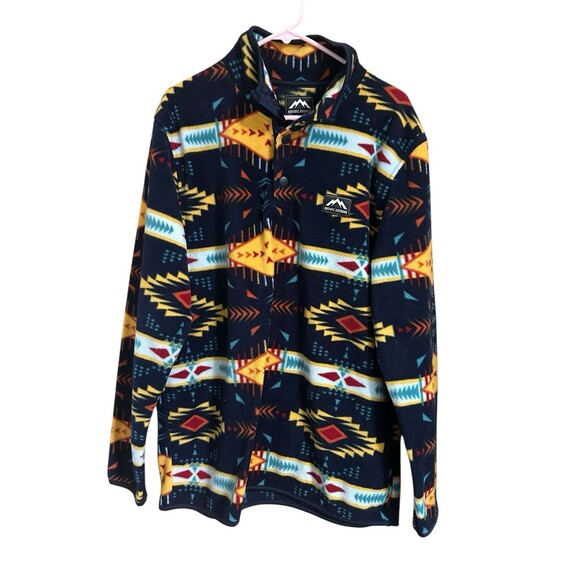 MASSIVE OUTDOOR Hiking Jacket Mens XL Fleece Hoodie Sweatshirt Aztec Southwest - Picture 1 of 6